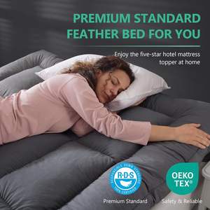 Atasan kasur busa memori robek Premium, bantal lembut halus dengan 4 tali elastis jangkar - Product Image 2