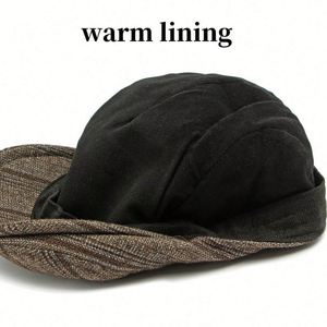 หมวกเบเร่ต์วินเทจสำหรับผู้หญิงและผู้ชาย  บุขนแกะอุ่นๆ สำหรับฤดูหนาว - Product Image 3