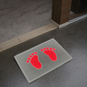 Chống Trượt Không Thấm Nước Hiện Đại Có Thể Giặt Vòng Lặp Đống Jacquard Tùy Chỉnh Logo Dập Nổi Ngoài Trời Lối Vào Cửa Thảm 9Mm Dày PVC Bọt - Product Image 6