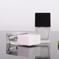 Flacon de vernis à ongles en verre transparent carré de luxe, imprimé à l'écran, avec pinceaux, étiquette privée, modèle A06 BEAUYT