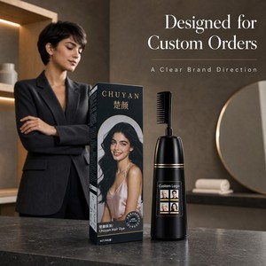 Crème colorante permanente pour cheveux à l'extrait d'herbes naturelles avec pinceau intégré, service OEM, qualité professionnelle - Product Image 1