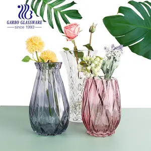 अद्वितीय बुलबुला डिजाइन वर्ग कांच Vases शादी केंद्र टुकड़ा क्रिस्टल ग्लास Vases कला सजावटी नीले रंग छिड़काव फूलदान