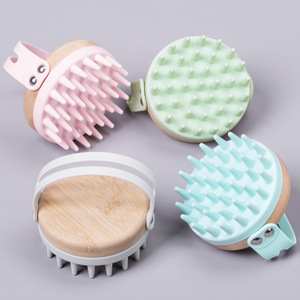 Cepillo para champú para bebés, cerdas suaves de silicona, masaje, baño, ducha, para bebés de 0 a 12 meses, verde claro - Product Image 2
