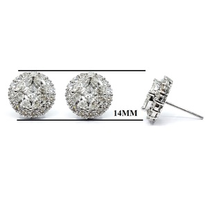 Bijoux fins, design luxueux, meilleure qualité, or blanc 18 carats, diamant naturel taille brillant, polissage haute brillance, boucles d'oreilles classiques pour mariage. - Product Image 2