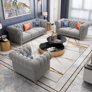 أريكة تشيرسفيلد العصرية البسيطة مع قماش الفانيلا، مجموعة أرائك قابلة للتحريك مناسبة لغرف المعيشة والشقق - Product Image 3