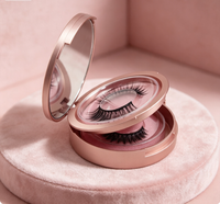 Boîte d'emballage pour cils en or rose ronde vide en gros, disponible en double/triple/quatre couches, emballage cosmétique
