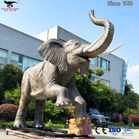Modèle d'éléphant marchant grandeur nature et réaliste, adapté aux parcs d'attractions et aux expositions muséales