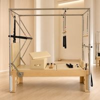 Table de Pilates Cadillac Trapeze en bois d'érable massif importé avec système à ressorts pour entraînement complet du corps, lit de réformateur pour usage domestique