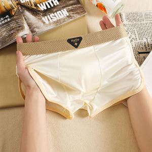Caleçons Boxers Tricotés pour Hommes en Satin et Maille, Style Luxe, Invisibles, Anti-Bactériens, Respirants, Taille Mi-Haute - Product Image 2