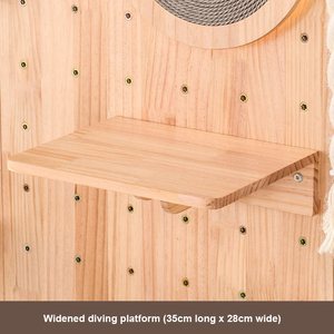 Arbre à <span class=keywords><strong>chat</strong></span> mural en bois massif, sans perçage, avec housse amovible et lavable, 4 niveaux d'activités d'escalade pour chats d'intérieur - Product Image 5