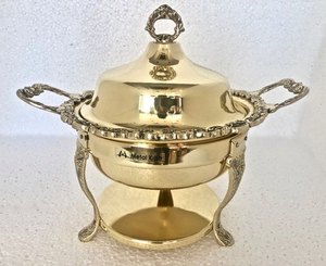 Ensemble de chauffe-plats King en acier inoxydable avec couvercle et support de couvercle intégré, plateau rond pour réchauffer les aliments, pour fête - Product Image 2