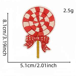 Nouvelle broderie thermocollante mignonne rose Noël Père Noël Bonhomme en pain d'épices Guirlande de neige Sucette Cerf Patch pour la décoration - Product Image 5
