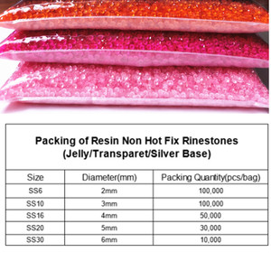 Gros Gros Paquet 2 à 6mm Résine Non Hot Fix Strass en vrac Cristaux en plastique à dos plat pour vêtements Nail Phone Art - Product Image 6
