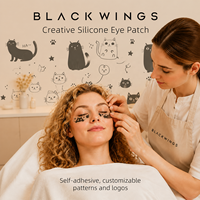 Masques sous-yeux jetables auto-adhésifs en silicone BLACKWINGS avec logo et motif personnalisés, patchs doux naturels pour extensions de cils