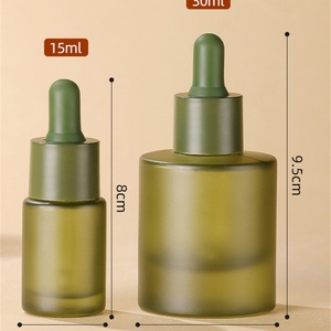 Hot Sales Customized Green Matte Finish Glass <b>Bottle</b> With <b>Dropper</b> Cap - Product Image 4