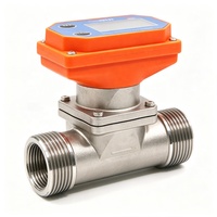 Débitmètre numérique à turbine en acier inoxydable, alimenté par batterie, capteur intelligent de débit de liquide pour le traitement de l'eau en Belgique