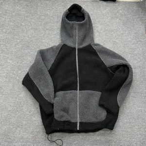500gsm Heavyweight 100% Polyester Multi Fleece Fiber Sherpa Zip up Hoodies <strong>Full</strong> <strong>Marks</strong> Double Layer Fleece Sew Patches Zip - Product Image 1