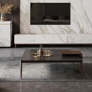 Mesa <span class=keywords><strong>de</strong></span> <span class=keywords><strong>Centro</strong></span> <span class=keywords><strong>de</strong></span> Alta Gama con Superficie <span class=keywords><strong>de</strong></span> Piedra <span class=keywords><strong>y</strong></span> Metal, Mesa <span class=keywords><strong>de</strong></span> <span class=keywords><strong>Centro</strong></span> Cuadrada <span class=keywords><strong>de</strong></span> <span class=keywords><strong>Acero</strong></span> Inoxidable para Sala <span class=keywords><strong>de</strong></span> Estar, Hoteles <span class=keywords><strong>y</strong></span> Sofás - Product Image 6