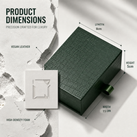 Caja de Perfume Personalizada para Botella de Vidrio de 10 ml para Aceite Esencial, Caja de Papel con Tapa Magnética Verde, Inserto de EVA, Caja de Cartón