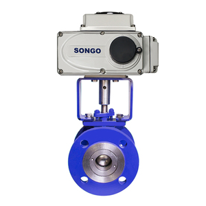 Válvula de Bola SONGO DN 40 de 1-1/2 Pulgadas, de 2 Vías, con Manija, Tipo V, Cuerpo de Acero Fundido, Conexión por Brida - Product Image 2