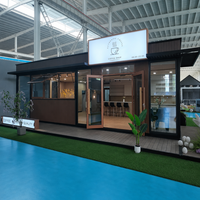 Kiosque à café commercial en conteneur de 40 pieds High Cube, boutique préfabriquée pour les zones commerciales, les aéroports et les centres de loisirs