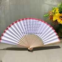 Éventail à main pliable en bambou pour mariage avec peinture d'art populaire Promotions d'affaires Décor Ange Amour Sport Modèle Artisanat en bambou