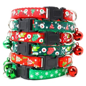 Collar navideño para mascotas, campana para perros, collar para exteriores, collar para gatos, se puede ajustar para animales pequeños, suministros de decoración para fiestas navideñas - Product Image 2