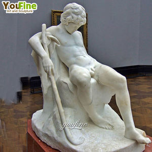 Taille réelle Rome célèbre Figure Sculpture marbre berger garçon Statue à vendre - Product Image 4