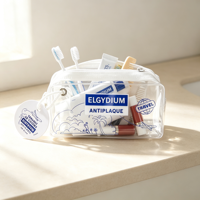 Pochette zippée transparente en PVC imperméable, logo imprimé personnalisé, sac de voyage transparent portable pour cosmétiques et maquillage
