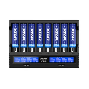 XTAR VC8 akıllı USB 3.7v lityum iyon batarya Li ion 18500 18650 21700 26650 Li-ion pil şarj cargador de baterias