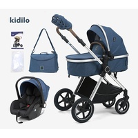 Poussette pliable en alliage Kidilo pour enfants, chariot de marche pour bébé à paysage élevé, portable, vente en gros transfrontalière, peut s'asseoir et se coucher