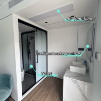 Cabane préfabriquée Apple Cabin House Pobs Capsule Airbnb Glamping Flat Pack pour l'extérieur, bureau, chambre d'hôtel avec douche et toilettes