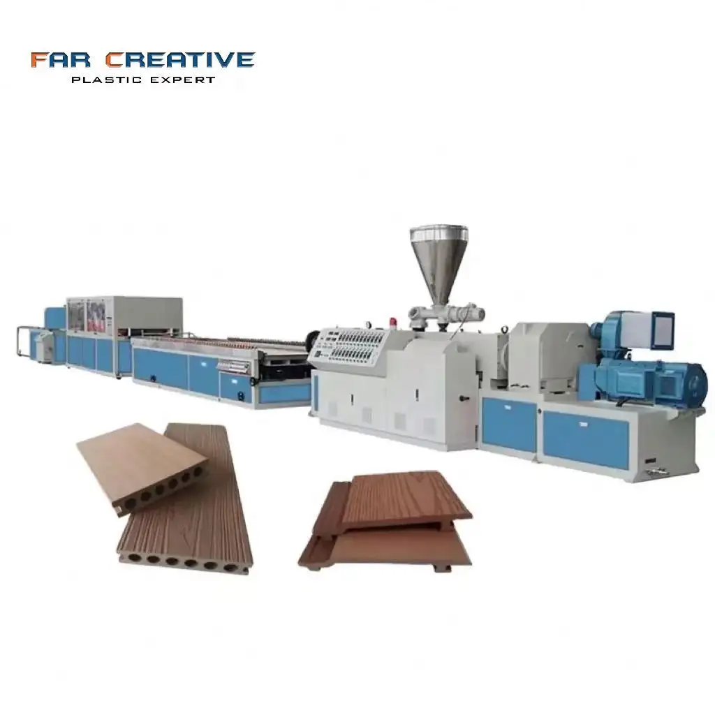 PVC WPC Decks Extrusion Line/WPC Solid Door Board Making Machine/WPC Furniture Panel Production Line