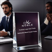 Noble en gros pas cher trophée de plaque de cristal vierge avec récompense de trophée de cadeau de bureau d'affaires de réalisation de Sublimation