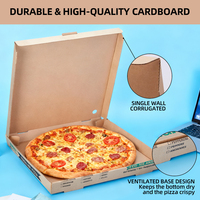 Cajas de Pizza de Cartón Corrugado al por Mayor, Logotipo Personalizado, 10-14 Pulgadas, Color Marrón, Ecológicas, Resistentes, Grado Alimenticio, Laminación Mate, Magnéticas