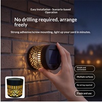 Décoration murale paysagère décorative extérieure à LED solaire transfrontalière, motif Mandala en fer forgé, étanche, pour cour, villa et jardin, pour créer une ambiance.