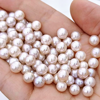 Perles d'eau douce naturelles multicolores à haute brillance Muses Jewels, sans trou, 6 mm-7 mm, perles rondes pour la fabrication de bijoux DIY