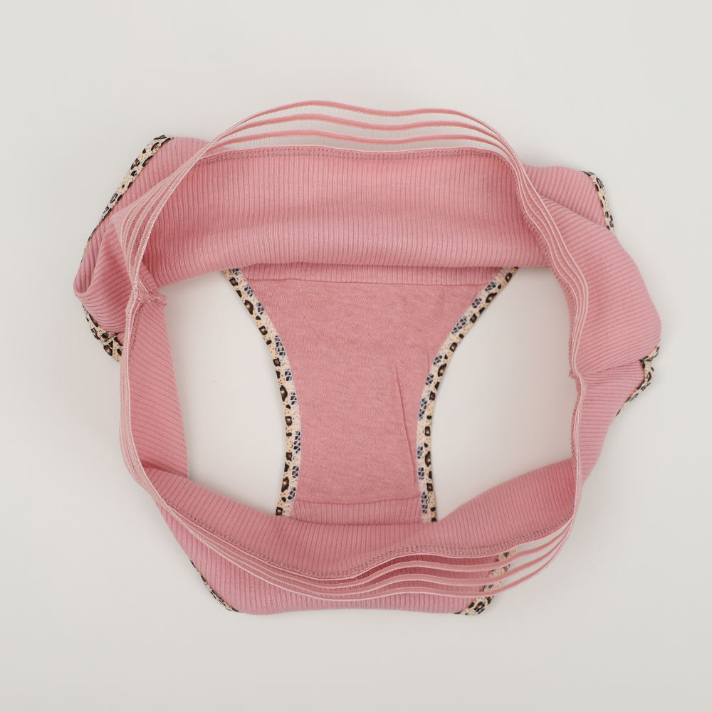 Fashion Design Teen Girls Cotton Briefs for Women Sexy Leopard Covered Edge Full Briefs Panties for 12 Pcs Wholesale Pack