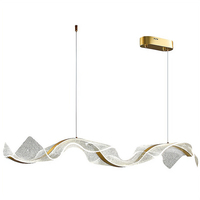 Nouveau lustre créatif moderne nordique 2023 en acrylique, design ondulé, luxe léger, pour salle à manger et bar