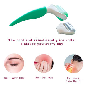 Meilleures ventes Maison Petit Masseur Santé Rouleau de Glace Visage Yeux Corps Massage Froid Vert Visage Beauté Soins de la Peau Ensemble Produits de Beauté - Product Image 4