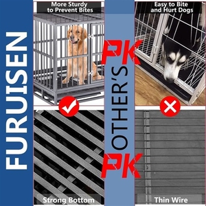 Jaula Resistente para Perros, Plegable, de Alambre Metálico, con Bandeja, Doble <span class=keywords><strong>Puerta</strong></span> y Divisor - Product Image 5