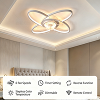 Ventilateur de plafond LED moderne pour chambre à coucher, ventilateurs de plafond avec éclairage pour salle à manger, télécommande, lumière pour salon domestique