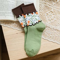 Chaussettes décontractées tricotées pour femmes, douces et confortables, style vintage, avec logo, pour l'automne