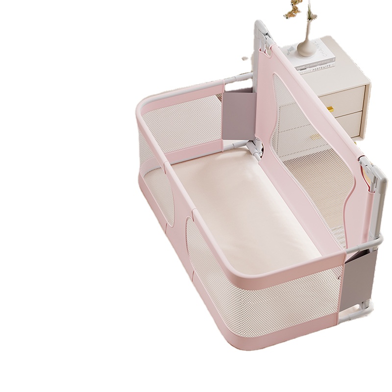 Portable Foldable Baby Bed for Newborns – Anti-Pressure Baby Crib with Safety Fence for Small Homes