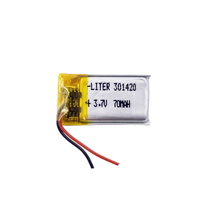 แบตเตอรี่ลิเธียมโพลิเมอร์ <span class=keywords><strong>3</strong></span>.7V แบตเตอรี่ลิโป้ 301420 70mah แบตเตอรี่ลิเธียมโพลิเมอร์แบบชาร์จได้สำหรับไฟพลังงานแสงอาทิตย์และอุปกรณ์อัจฉริยะ - Product Image 3