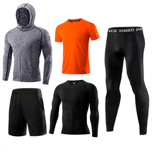 Combinaison de fitness grande taille pour hommes combinaison à séchage rapide collants de sport de gymnastique cinq pièces combinaison d'entraînement de <span class=keywords><strong>basket</strong></span>-ball - Product Image 5