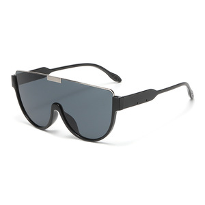 Jamie 9458 <b>Large</b> <b>Frame</b> Sunglasses Metal Black UV400 Unisex Street Style - Product Image 1
