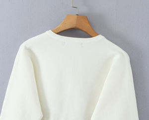 Suéter <span class=keywords><strong>Cardigan</strong></span> Casual de Malha com Decote Redondo e Botão no Ombro em Duas Cores para Mulheres - Product Image 5