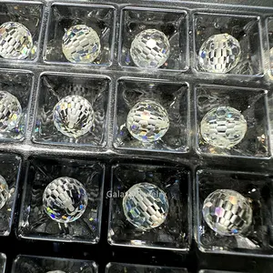 Wuzhou Customizes Loose Moissanite Spherical Beads Faceted Diamond Round Cut Stone Beads Moissanite Ball Chain