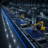 Ligne de production automatique pour la fabrication de panneaux solaires avec robotique haute vitesse et contrôle qualité constant
